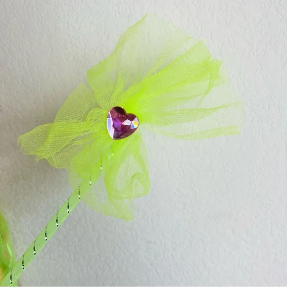 NWT Tinkerbell Fairy Layered Tutu Skirt & Wand Halloween Costume Set - Picture 3 of 5